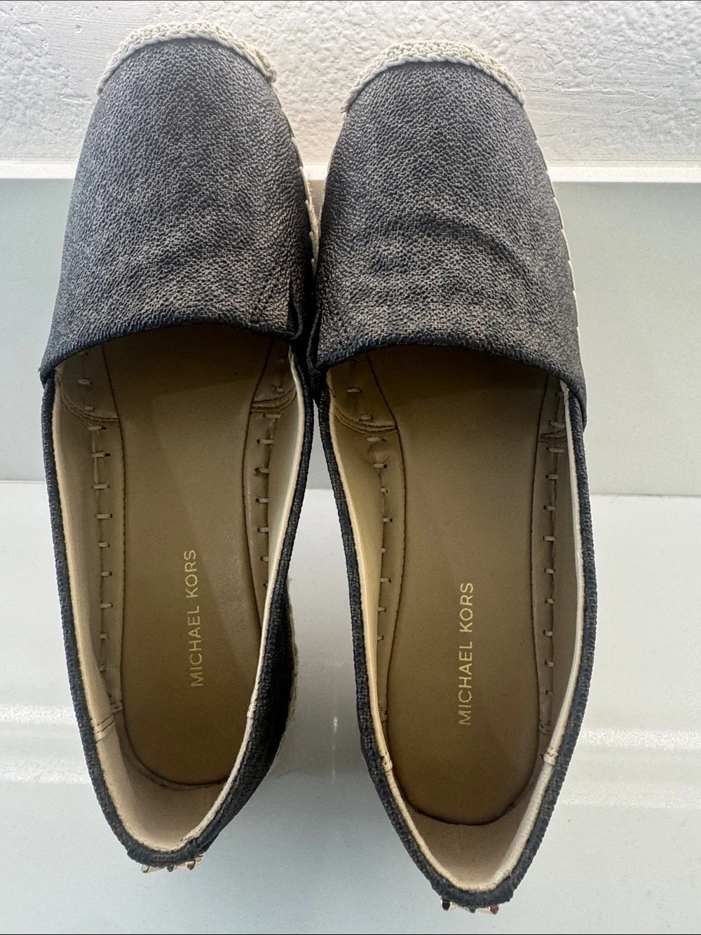 Michael Kors Brown MK Logo Espadrille Flats